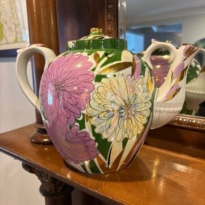 HUGE VINTAGE 1 GALLON DULEVO RUSSIAN PORCELAIN FLORAL TEAPOT RARE